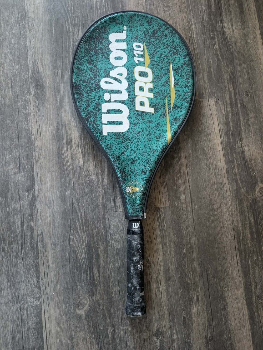 Wilson Pro 110 Tennis Racquet 4 1/2" Grip Green High Beam Vibra Control w/ Cover